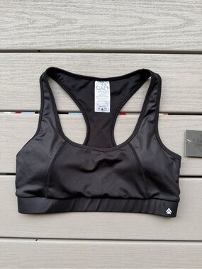 NWT Cali Sport+ Black Racerback Sports Bra Size Large